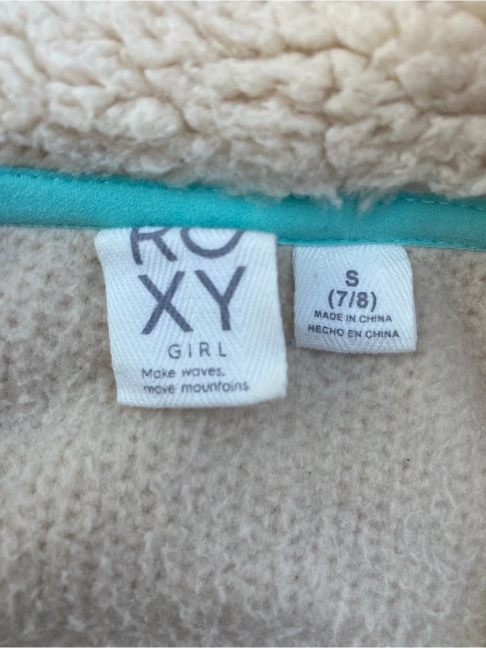 Roxy Cream Sherpa Kids Jacket